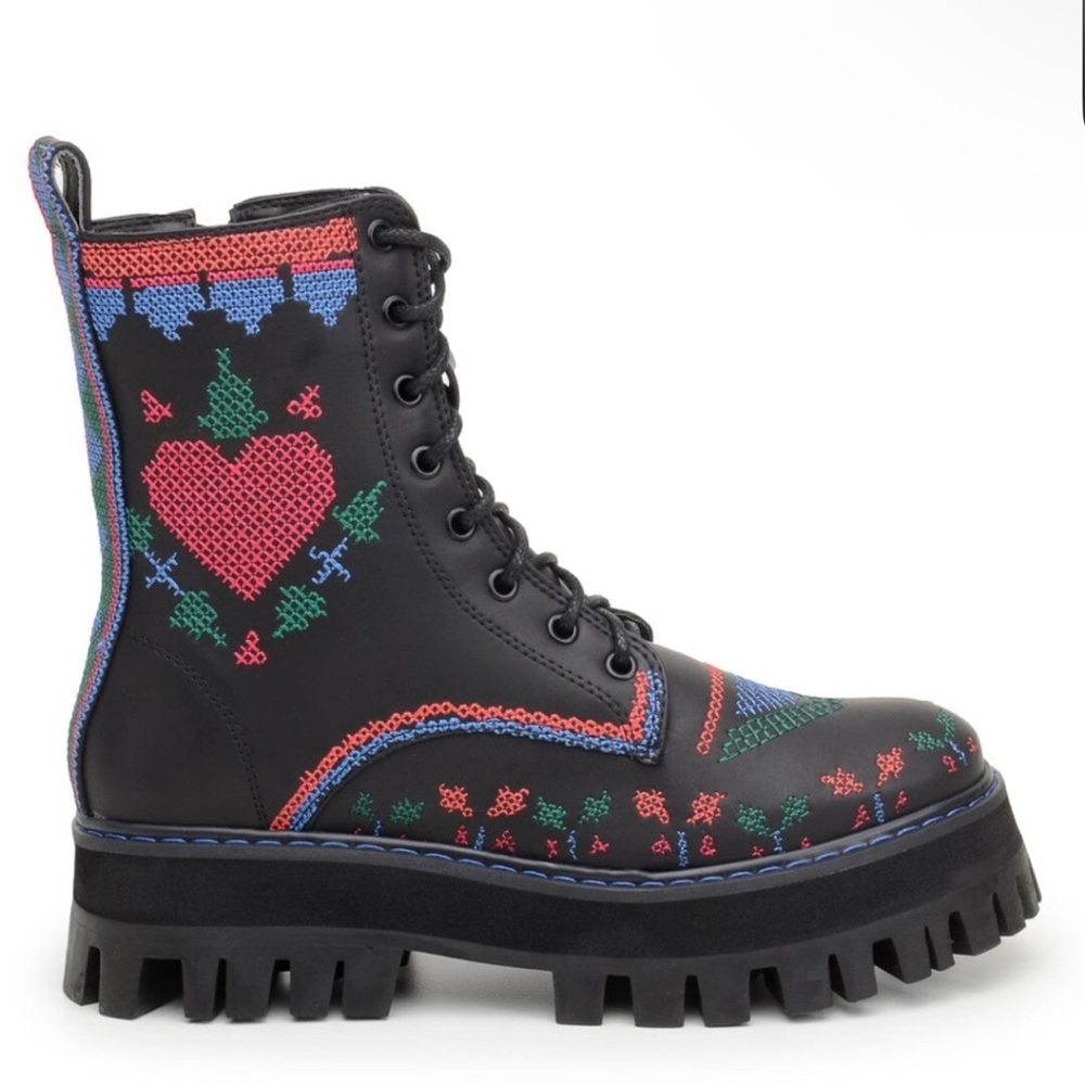 Farm Rio Black Combat & Moto Boots